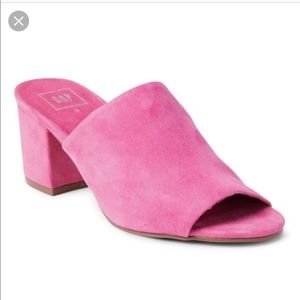 GAP Pink Block Heel Open Toe Mules